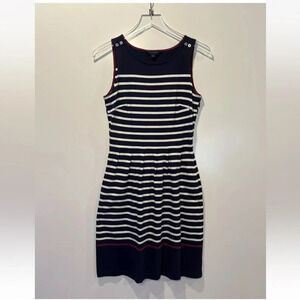 Tommy Hilfiger Red White Blue Nautical Striped Cotton Dress Womens 4 (139)